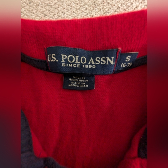 U.S. Polo Assn. Kids Classic Red Polo Shirt Like New - Picture 3 of 4